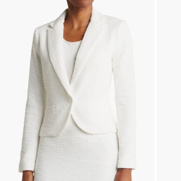 Amanda & Chelsea Jackets & Blazers - NWT Amanda + Chelsea Bouclé Tweed Jacket in White size XL